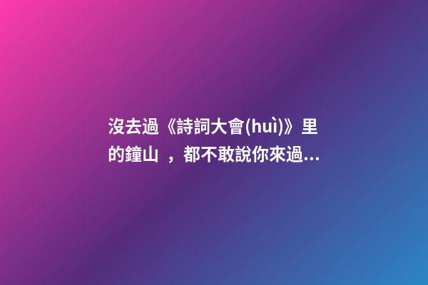 沒去過《詩詞大會(huì)》里的鐘山，都不敢說你來過南京！